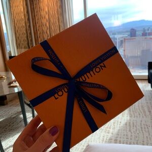 Authentic Louis Vuitton medium square box with LV ribbon, great for gift.